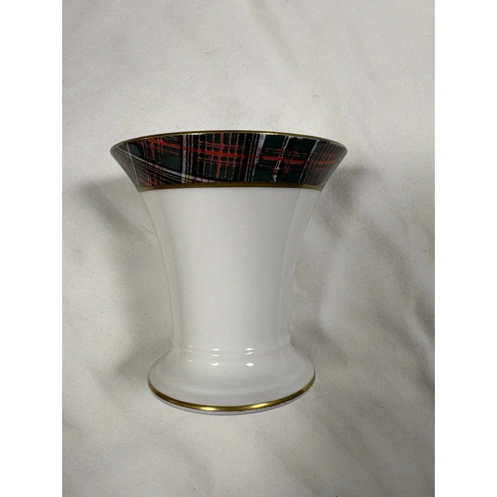Vintage Ralph Lauren Wedgwood China 3pc Lot Anderson Tartan Vase Highland Cream